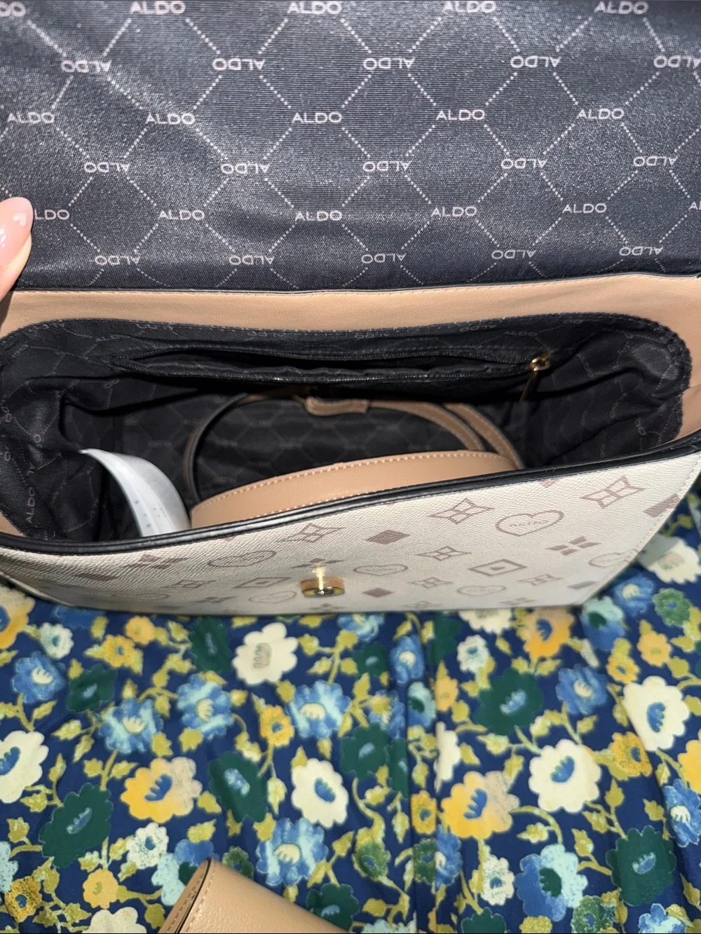 ALDO Two-Tone Pink & Cream Top-Handle Satchel